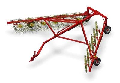 Грабли колесно-пальцевые прицепные Tonutti Dominator V10-4GW / V12-7GW / V14-7GW