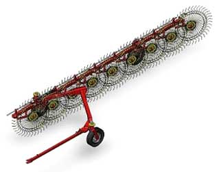 Грабли линейные колёсно-пальцевые Tonutti T6-3GW...T13-4GW