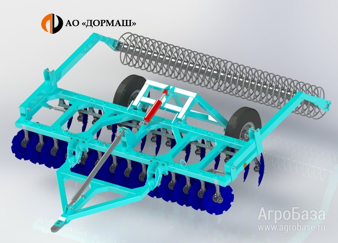 Борона дисковая БДМ 4х2П (прицепная) спиральный шлейф-каток