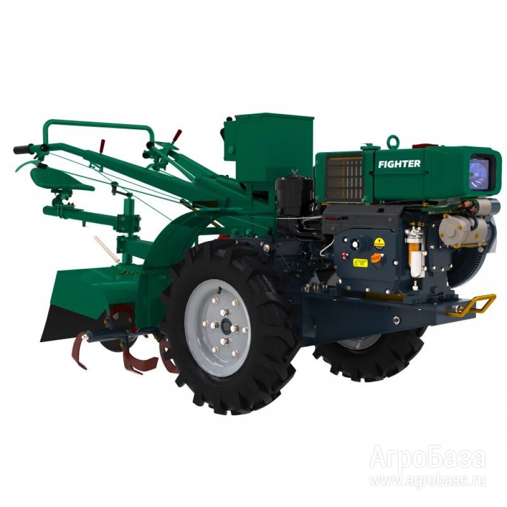 Мотоблок Файтер 15DE в комплекте с почвофрезой и сиденьем