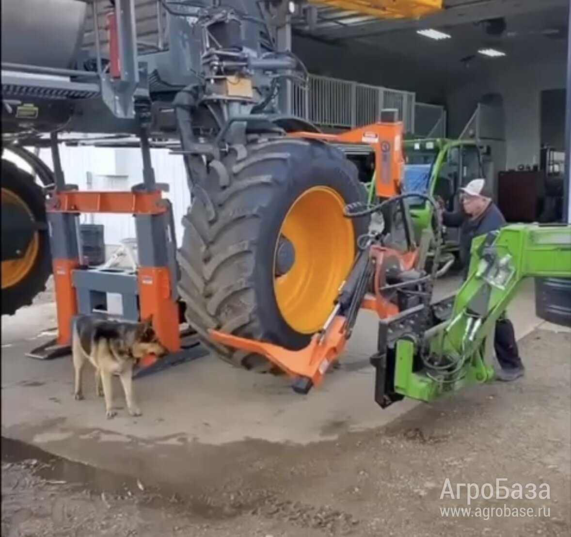 Захват для колёс трактора навесной на телескопический и фронтальный погрузчик