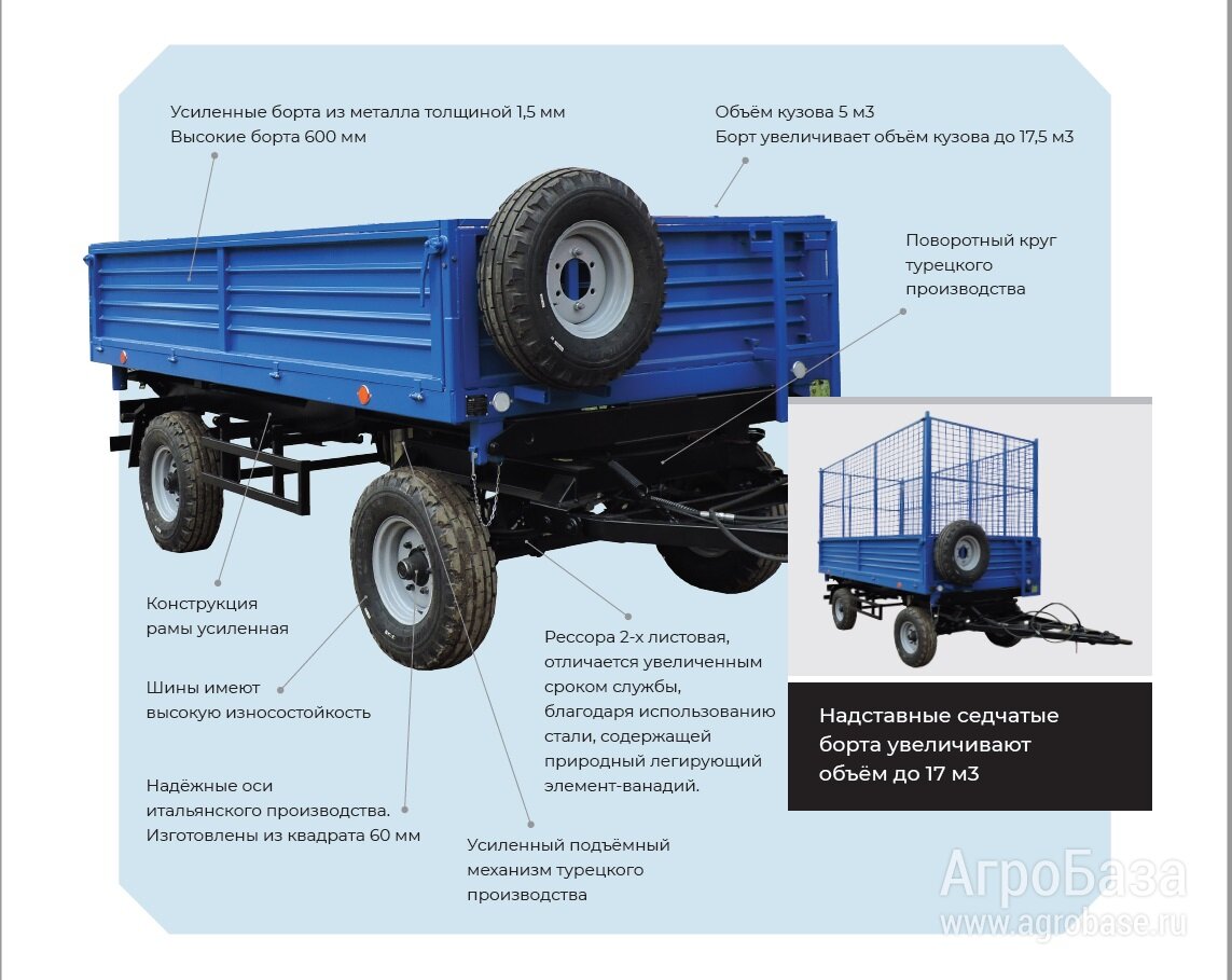 Прицеп траткорный самосвальный 2ПТС-4.5