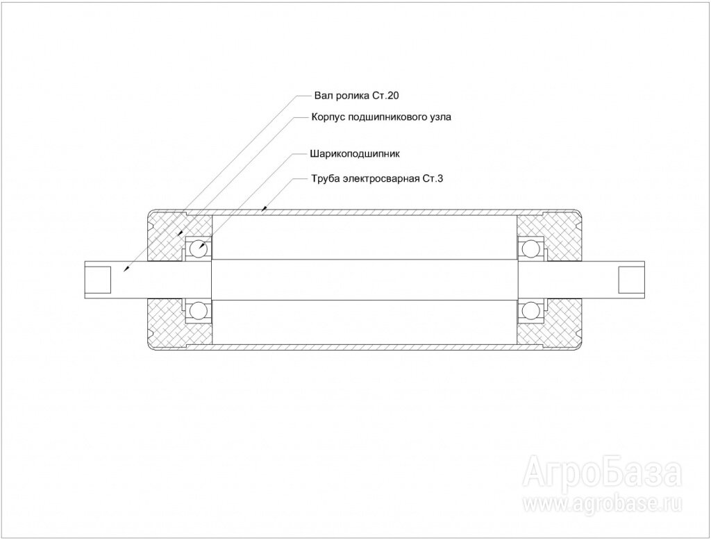 Ролик конвейерный 102/225 подшипник 204