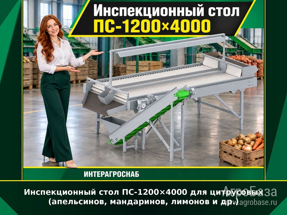 Инспекционный стол ПС-1200×4000 для цитрусовых