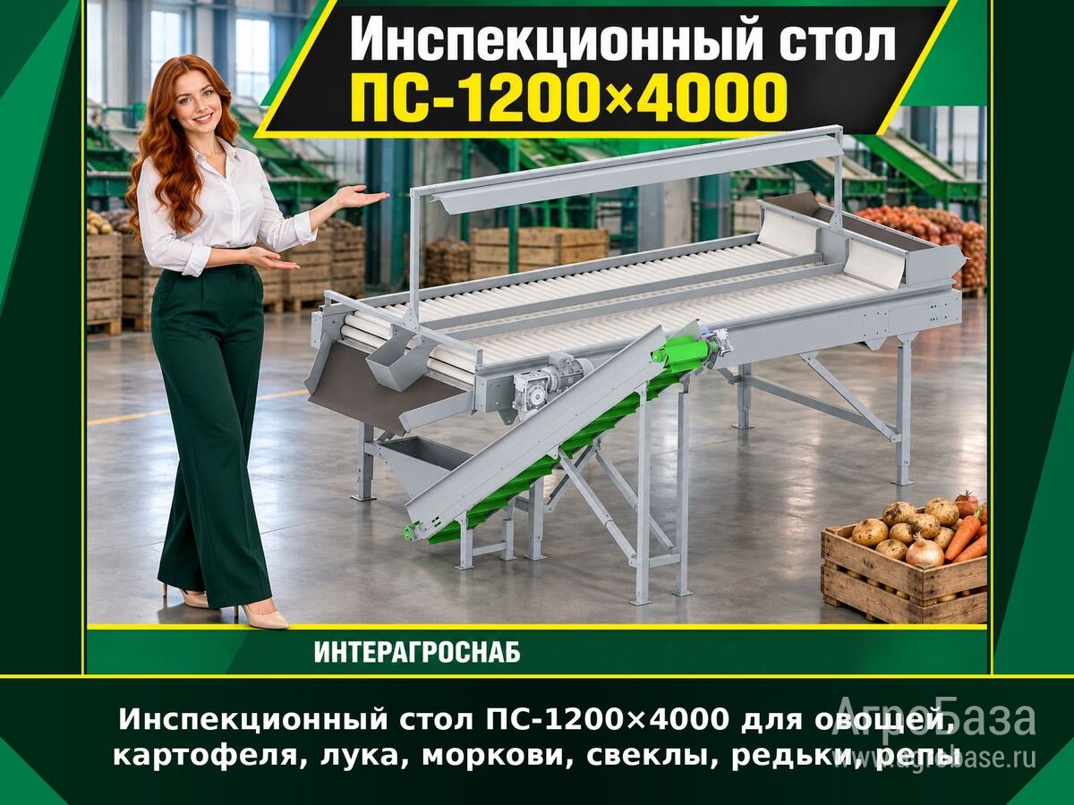Инспекционный стол ПС-1200×4000 для овощей и корнеплодов